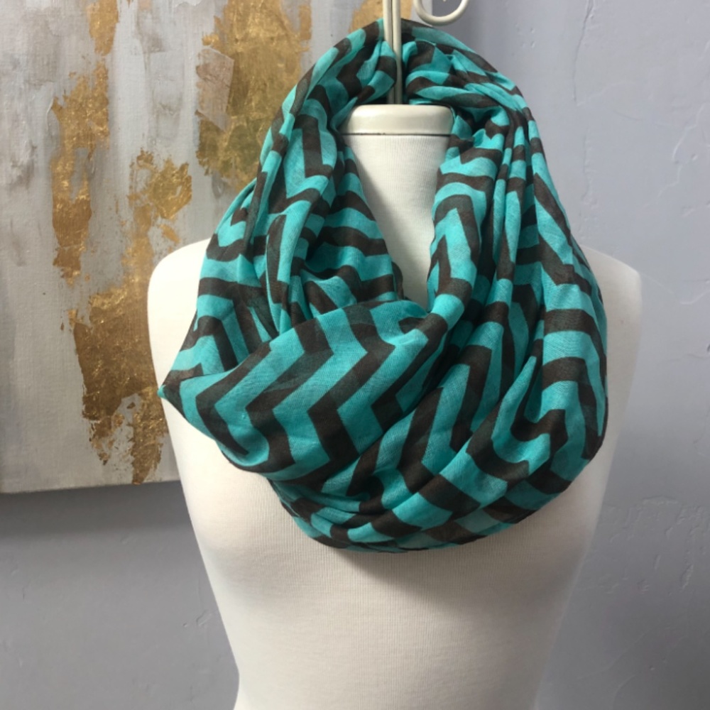 Chevron Print Spring Light Weight Infinity Scarf